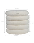 Elves Boucle Plywood Pouf - White