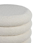 Elves Boucle Plywood Pouf - White