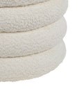 Elves Boucle Plywood Pouf - White
