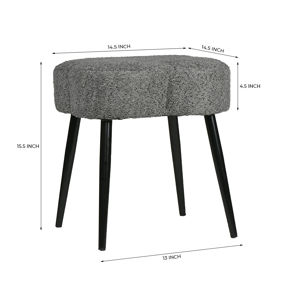 Olive Prestige Iron Stool - Cotton - Grey