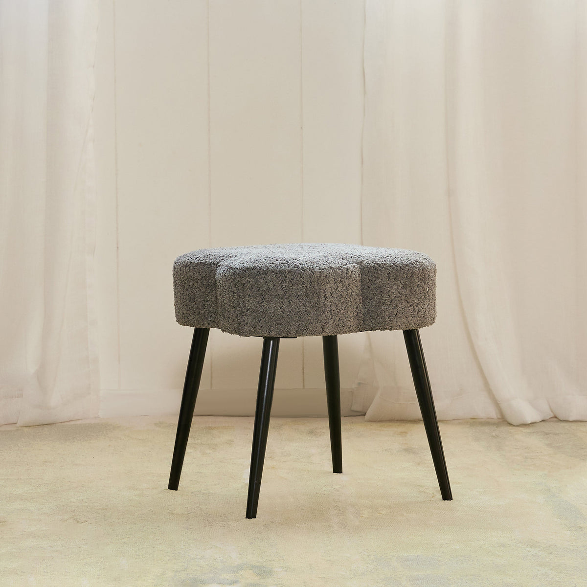 Olive Prestige Iron Stool - Cotton - Grey