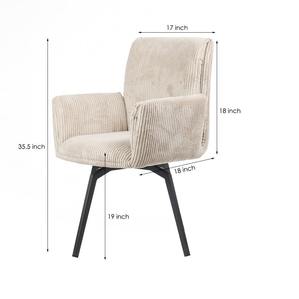 Ripple Ridge Radiance Dining Chair - Beige White
