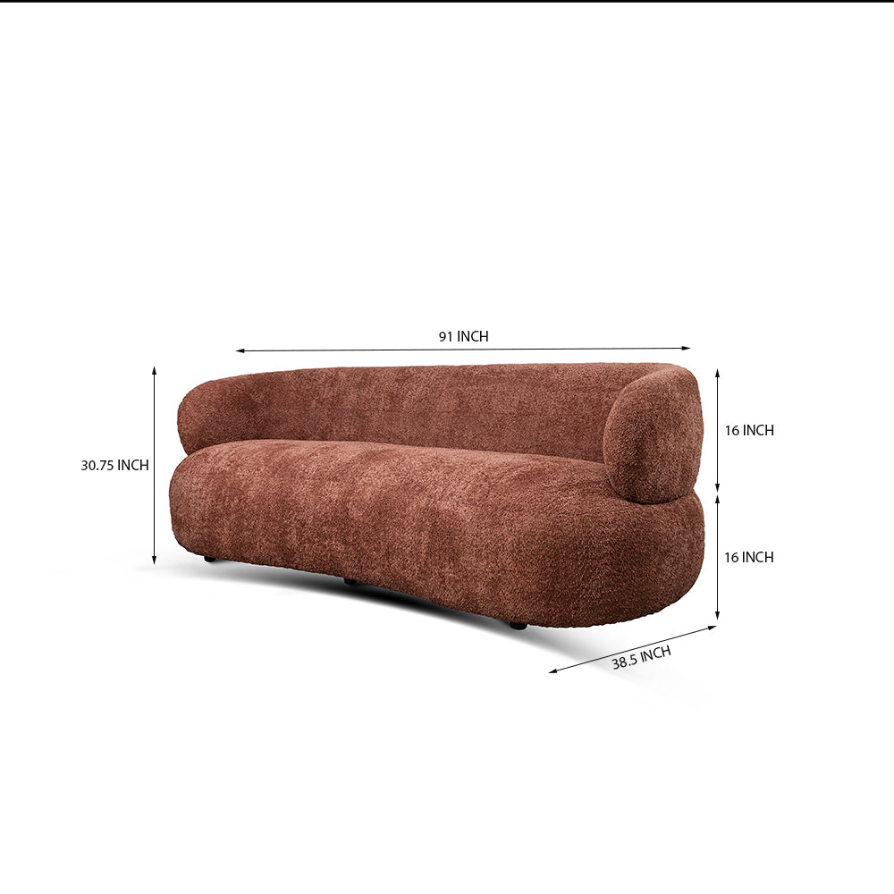 Cedar Crest Charm 3 Seater Sofa - Rose Brown