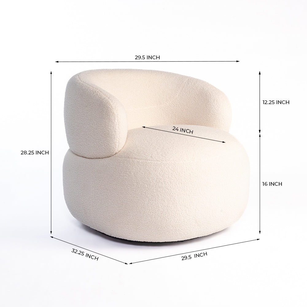 Marshmallow Dew Boucle Sofa - White