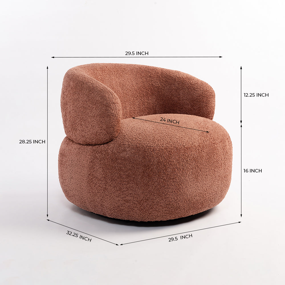 Marshmallow Dew Boucle Sofa - Rose Brown