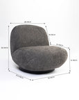 Eden End Swivel Sofa - Dark Grey