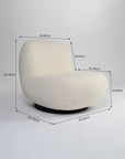 Eden End Swivel Sofa - White