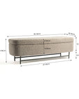 Sequoia Polyester Storage Bench with Steel Legs - Grey