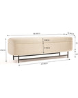 Sequoia Polyester Storage Bench with Steel Legs - Ivory