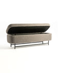 Sequoia Polyester Storage Bench with Steel Legs - Grey