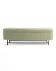 Sequoia Polyester Storage Bench with Steel Legs - Emerald Green