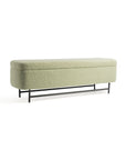 Sequoia Polyester Storage Bench with Steel Legs - Emerald Green
