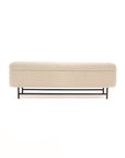 Sequoia Polyester Storage Bench with Steel Legs - Ivory