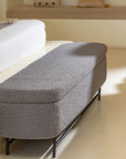 Sequoia Polyester Storage Bench with Steel Legs - Grey