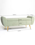 Barcarolle Boucle Fabric Bench - Emerald Green