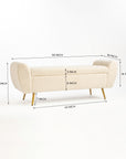 Barcarolle Boucle Fabric Bench - Ivory
