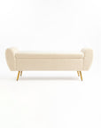 Barcarolle Boucle Fabric Bench - Ivory