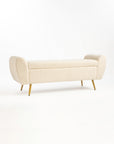 Barcarolle Boucle Fabric Bench - Ivory