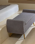 Barcarolle Boucle Fabric Bench - Grey