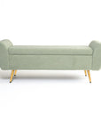 Barcarolle Boucle Fabric Bench - Emerald Green