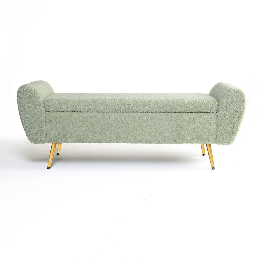 Barcarolle Boucle Fabric Bench - Emerald Green
