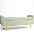 Barcarolle Boucle Fabric Bench - Emerald Green
