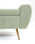 Barcarolle Boucle Fabric Bench - Emerald Green