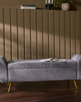 Barcarolle Boucle Fabric Bench - Grey