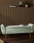 Barcarolle Boucle Fabric Bench - Emerald Green