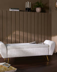 Barcarolle Boucle Fabric Bench - Ivory