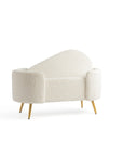 Alabaster Polyester Storage Bench With Steel Legs - Ivory