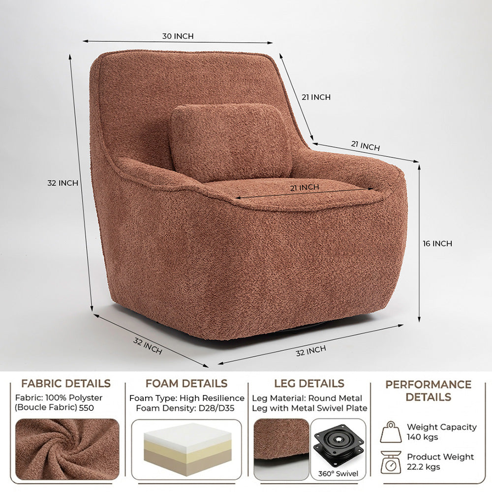 Anders Artisanal Chair - Dusty Rose Brown
