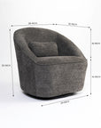 Emerald Boucle Swivel Chair - Grey