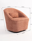 Emerald Boucle Swivel Chair - Dusty Rose Brown