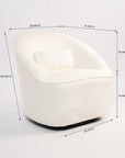 Emerald Boucle Swivel Chair - White