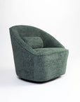 Emerald Boucle Swivel Chair - Dark Green