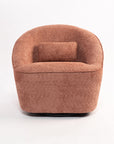 Emerald Boucle Swivel Chair - Dusty Rose Brown