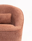 Emerald Boucle Swivel Chair - Dusty Rose Brown