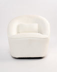 Emerald Boucle Swivel Chair - White