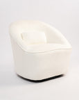 Emerald Boucle Swivel Chair - White