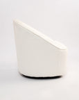 Emerald Boucle Swivel Chair - White