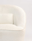 Emerald Boucle Swivel Chair - White