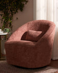 Emerald Boucle Swivel Chair - Dusty Rose Brown