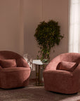 Emerald Boucle Swivel Chair - Dusty Rose Brown