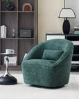 Emerald Boucle Swivel Chair - Dark Green