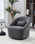 Emerald Boucle Swivel Chair - Grey