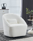 Emerald Boucle Swivel Chair - White