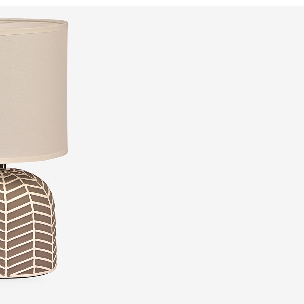 Orion Ceramic Fabric Shade Table Lamp - Grey