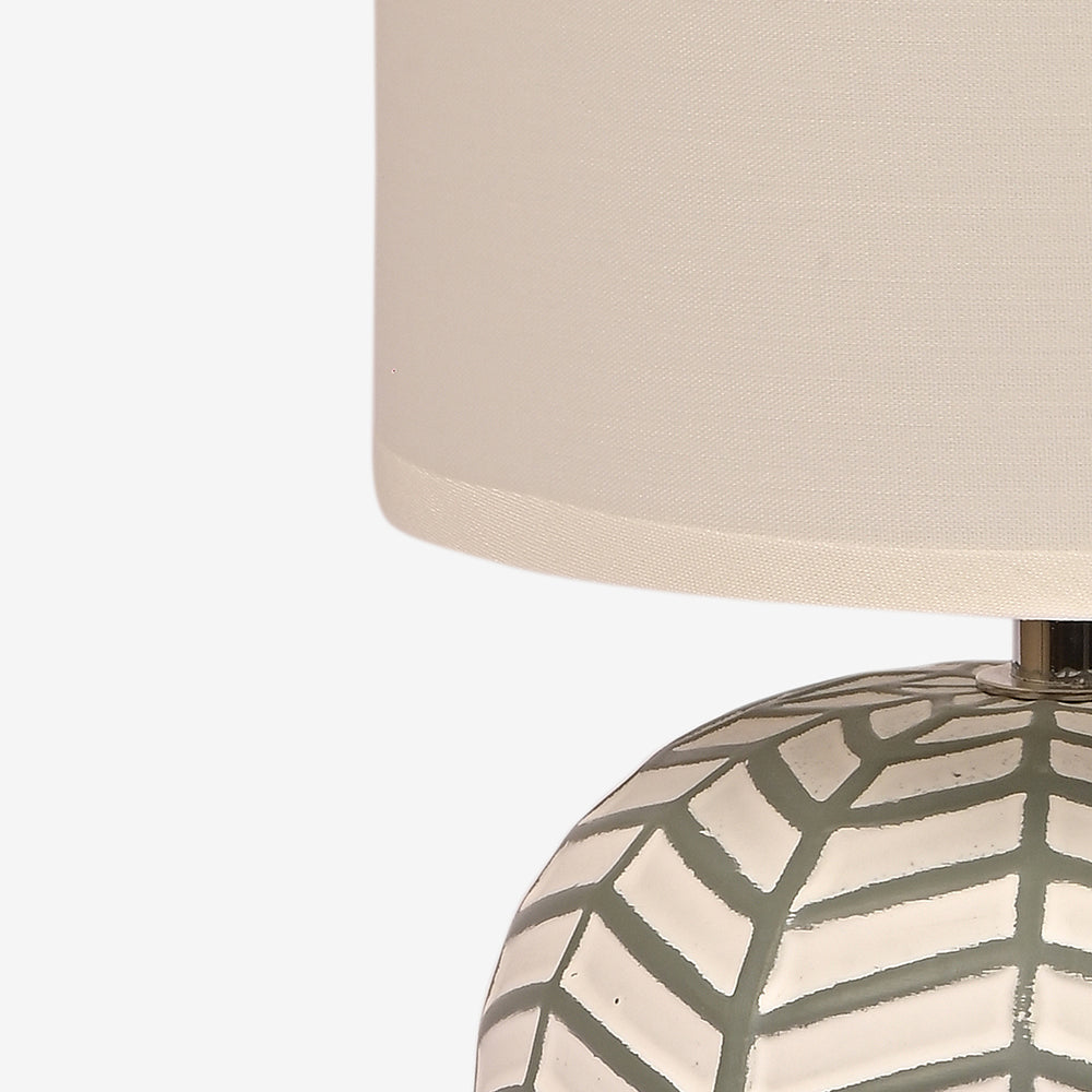 Orion Ceramic Fabric Shade Table Lamp - White