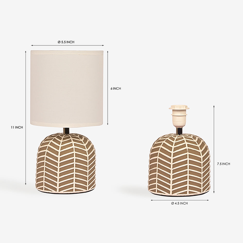 Orion Ceramic Fabric Shade Table Lamp - Brown